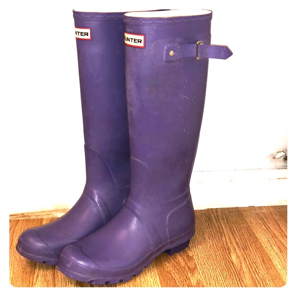 Hunter boots purple